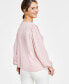 Фото #4 товара Petite Lace-Up Blouse, Created for Macy's
