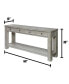 Фото #5 товара White Rustic Solid Wood Sofa Table with Open Shelf Storage
