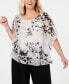 Фото #1 товара Plus Size Printed Tiered Blouse