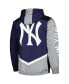 Фото #2 товара Men's Navy Distressed New York Yankees Undeniable Full-Zip Hoodie Windbreaker Jacket