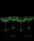 Martini and Champagne Flower Vintage Glass Coupes, Set of 4