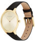 ფოტო #2 პროდუქტის Black Leather Strap Watch 38mm