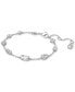 Silver-Tone Mixed Crystal Station Flex Bracelet