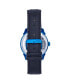 ფოტო #2 პროდუქტის Men Weston Automatic Skeletonized Leather Strap Watch - Blue/Black