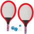 Фото #2 товара Игрушечный пистолет, автомат или бластер GENERICO Set 2 Tennis Rackets And Badmintong With Balls And Feather 49 cm