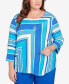 Фото #1 товара Plus Size Tradewinds Corners Striped Top with Necklace