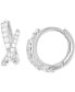ფოტო #1 პროდუქტის Cubic Zirconia Crisscross Extra Small Huggie Hoop Earrings in Sterling Silver or 14k Gold-Plated Sterling Silver, 0.47"