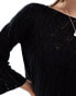 Vero Moda crochet jumper with wide sleeves in black Черный, XL - EU 42 - фото #3