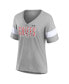 Фото #4 товара Women's Heather Gray Kansas City Chiefs Super Bowl LVIII Cheer Section Tri-Blend V-Neck Fashion T-shirt