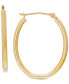 ფოტო #1 პროდუქტის Polished Oval Tube Hoop Earrings in 10k Gold, 1 inch