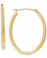 Фото #1 товара Polished Oval Tube Hoop Earrings in 10k Gold, 1 inch