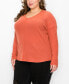 Plus Size Cozy Rib V-neck Dolman Top