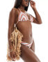 Hollister co-ord crochet bikini top with lace up back in multi stripe