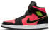Фото #1 товара Кроссовки Nike Air Jordan 1 Mid Black Hot Punch (W) (Красный, Черный)