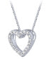 ფოტო #5 პროდუქტის Diamond Heart Pendant Necklace (1/2 ct. t.w.) in 14k White Gold, 16" + 2" extender