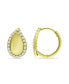 ფოტო #3 პროდუქტის Cubic Zirconia Teardrop Huggie Hoop Earrings, Sterling Silver or 18K Gold over Silver