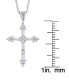 ფოტო #3 პროდუქტის Cubic Zirconia Cross Pendant 18" Necklace in Silver Plate or Gold Plate