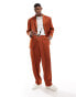 Фото #1 товара ASOS DESIGN pull on wide leg suit trousers in tobacco