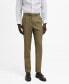 ფოტო #1 პროდუქტის Men's Slim-Fit Pleated Suit Pants