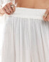 ASOS DESIGN crinkle co-ord wide leg beach trouser in white