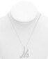 ფოტო #2 პროდუქტის Diamond M Initial 18" Pendant Necklace (1/10 ct. t.w.) in Sterling Silver