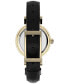 ფოტო #4 პროდუქტის Women's Quartz Dress Analog Black Leather Strap 31mm Round Watch