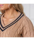 Фото #7 товара Women's Long Sleeve V-Neck Cricket Sweater
