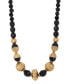 ფოტო #1 პროდუქტის Black Acrylic Beads Adjustable Necklace