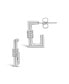 ფოტო #1 პროდუქტის Square Cubic Zirconia Carabiner Clip Huggie Hoop Earrings