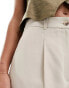 Фото #2 товара Mango linen pintuck shorts in beige