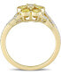 ფოტო #3 პროდუქტის Yellow Sapphire (3/4 ct. t.w.) & Diamond (1/6 ct. t.w.) Flower Ring in 10k Gold