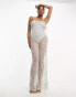 Miss Selfridge Premium embellished festival wide leg jumpsuit with corset detail