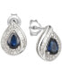 ფოტო #1 პროდუქტის Sapphire (9/10 ct. t.w.) & Diamond (1/3 ct. t.w.) Stud Earrings in 14k White Gold (Also available in Emerald)