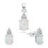 Фото #1 товара Beautiful jewelry set with opals SET245W (earrings, pendant)