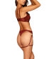 Фото #6 товара Vinyl Push-Up Bra and Garter Thong Set