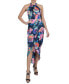Фото #5 товара Women's Floral-Print Halter-Neck Sleeveless Maxi Dress