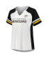 ფოტო #3 პროდუქტის Women's White Pittsburgh Penguins Plus Size Notch Neck Raglan T-shirt