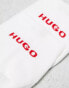 Hugo Bodywear 2 pack red logo ankle socks in white