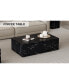 Exquisite Black Pattern Coffee Table with Easy Assembly