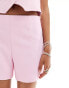 Mango tailored co-ord shorts in pink