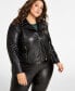 Фото #3 товара Trendy Plus Size Quilted-Side Moto Jacket