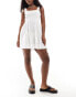 Фото #3 товара ASOS DESIGN shirred bust mini beach dress in white