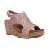 Corkys Carley Studded Glitter Wedge Womens Pink Casual Sandals 30-5316-LPNG