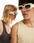 Jeepers Peepers chunky square sunglasses in cream - фото #2