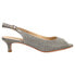 Фото #1 товара VANELi Buckie Metallic Round Toe Sling Back Pumps Womens Silver Dress Casual BUC