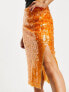 Фото #5 товара Something New x Emilia Silberg sequin midi skirt in orange