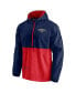 Фото #3 товара Men's Navy, Red New Orleans Pelicans Anorak Block Party Windbreaker Half-Zip Hoodie Jacket