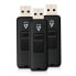 V7 VF24GAR-3PK-3E - 4 GB - USB Type-A - 2.0 - 12 MB/s - Slide - Black