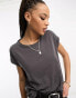 Vero Moda round neck t-shirt in dark grey