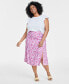 Фото #1 товара Trendy Plus Size Floral-Print Slip Midi Skirt, Created for Macy's